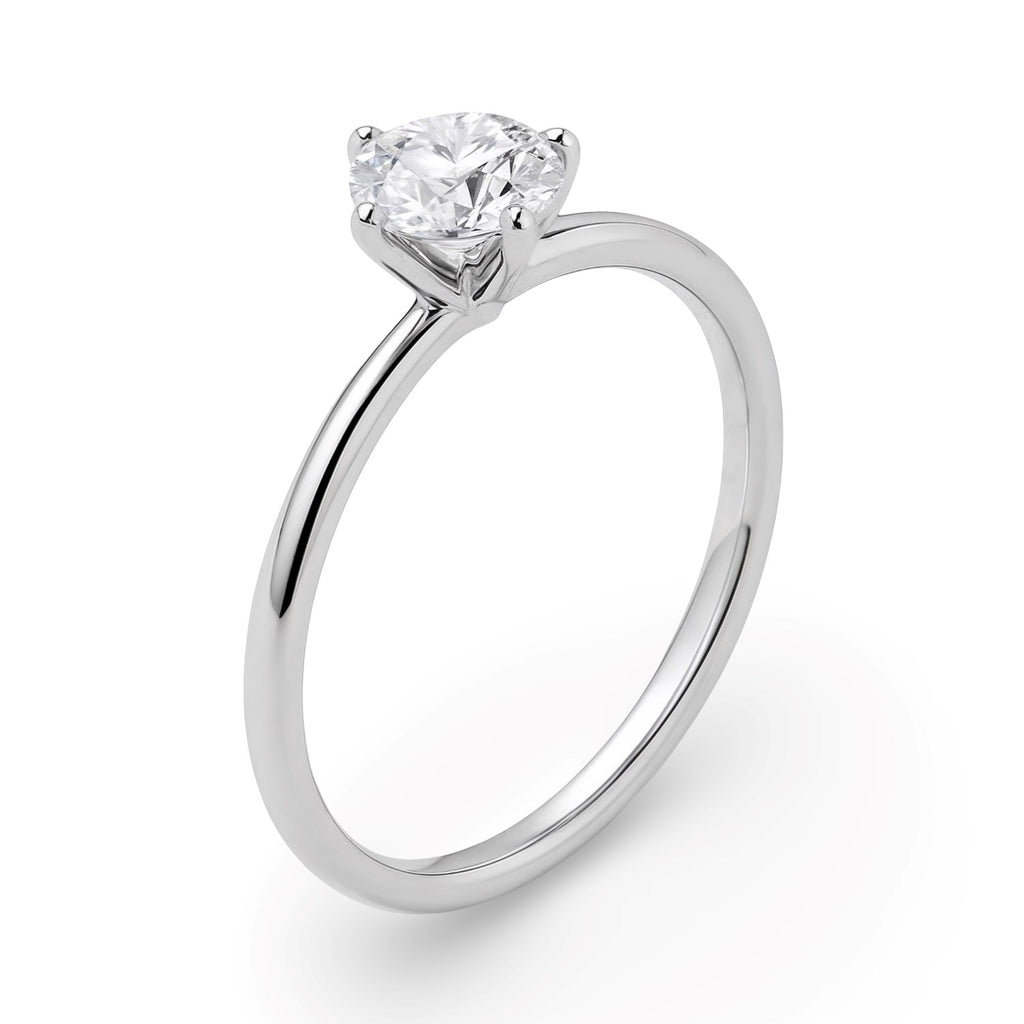 Ashbourne round cut solitaire, lab-grown diamonds, 14K white gold