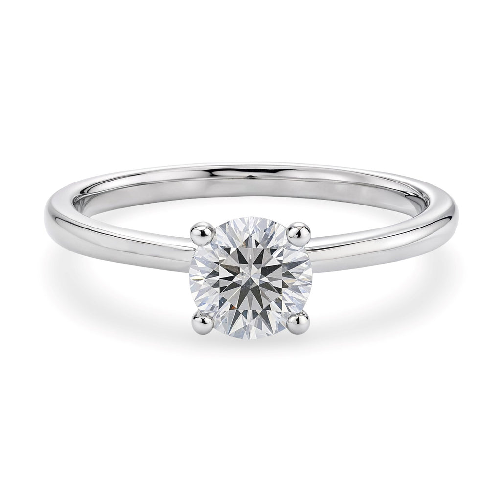Ashbourne round cut solitaire, lab-grown diamonds, 14K white gold