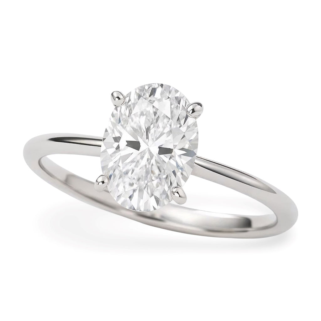 Ashbourne oval cut solitaire, lab-grown diamonds, 14K white gold