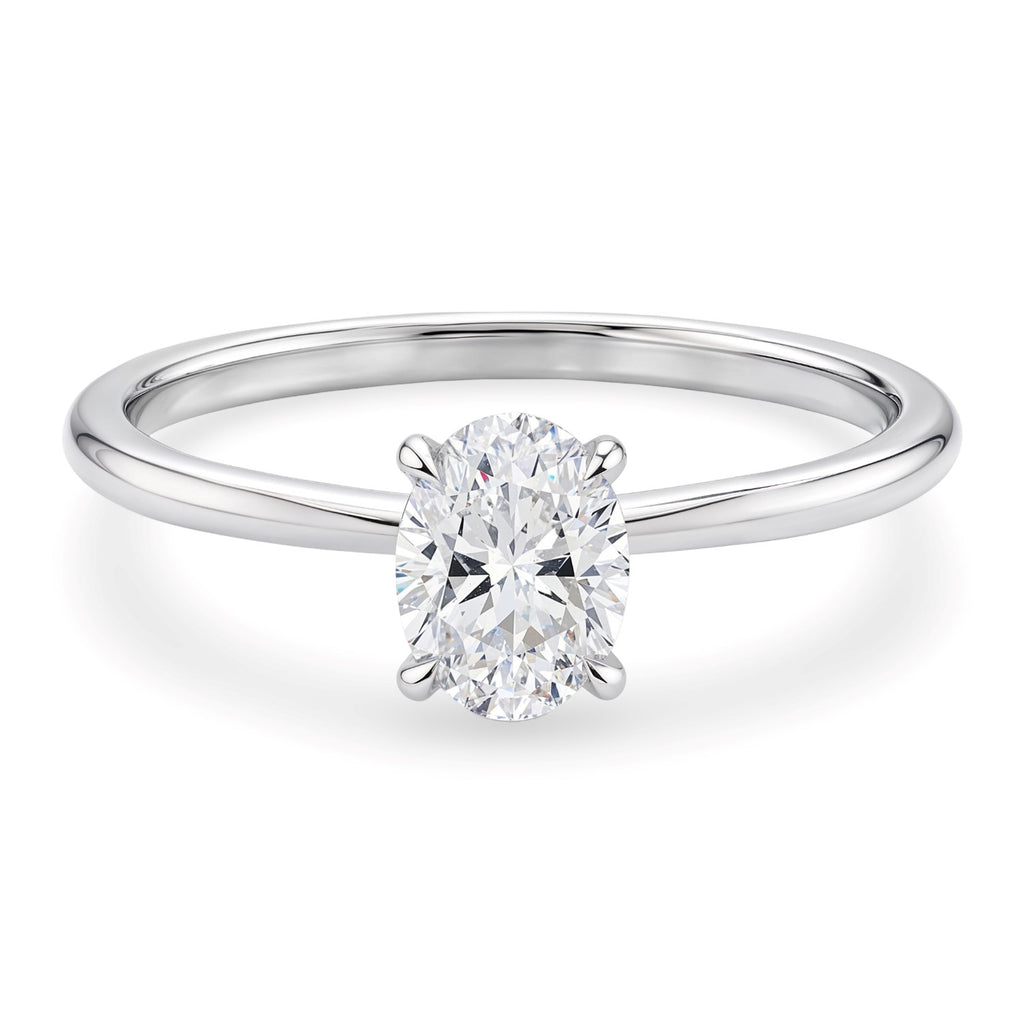 Ashbourne oval cut solitaire, lab-grown diamonds, 14K white gold