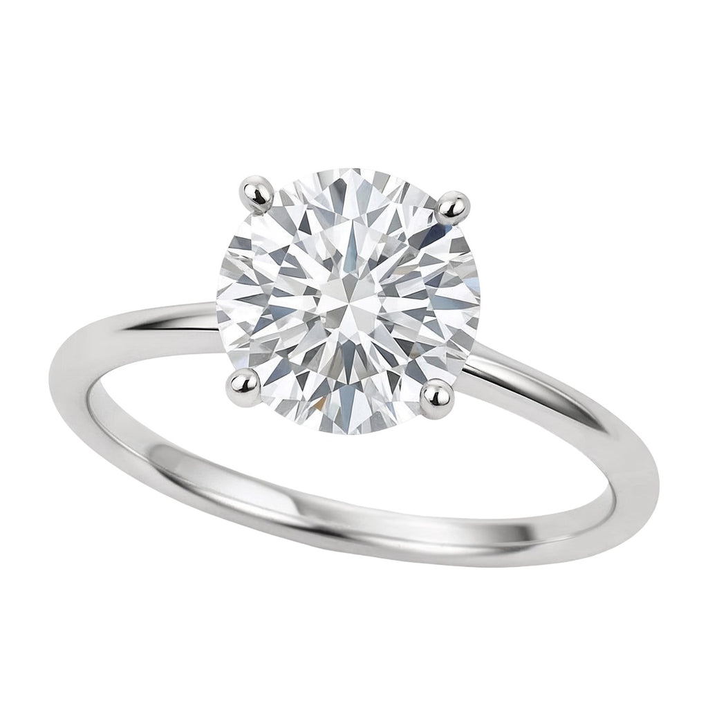 Ashbourne round cut solitaire, lab-grown diamonds, 14K white gold