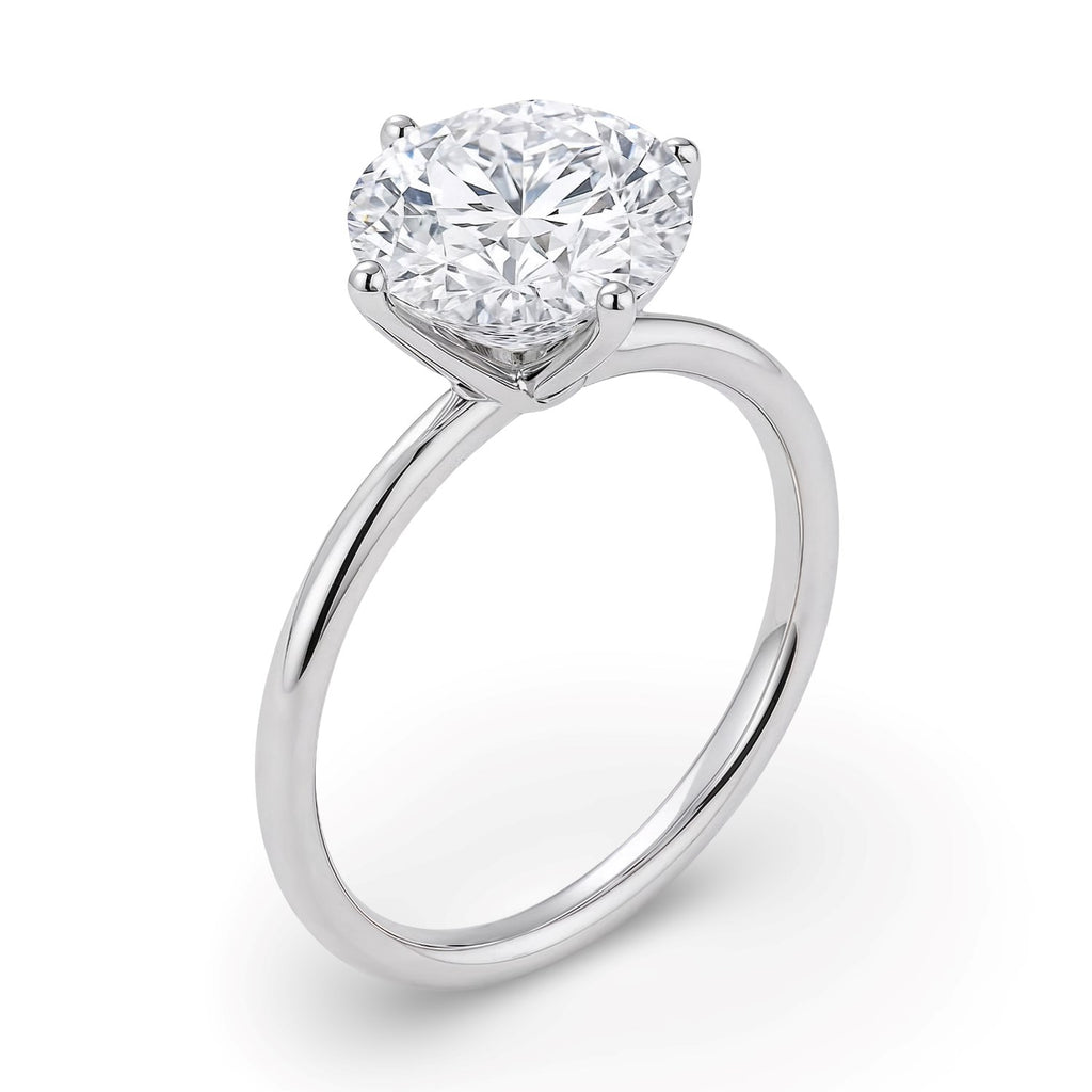 Ashbourne round cut solitaire, lab-grown diamonds, 14K white gold