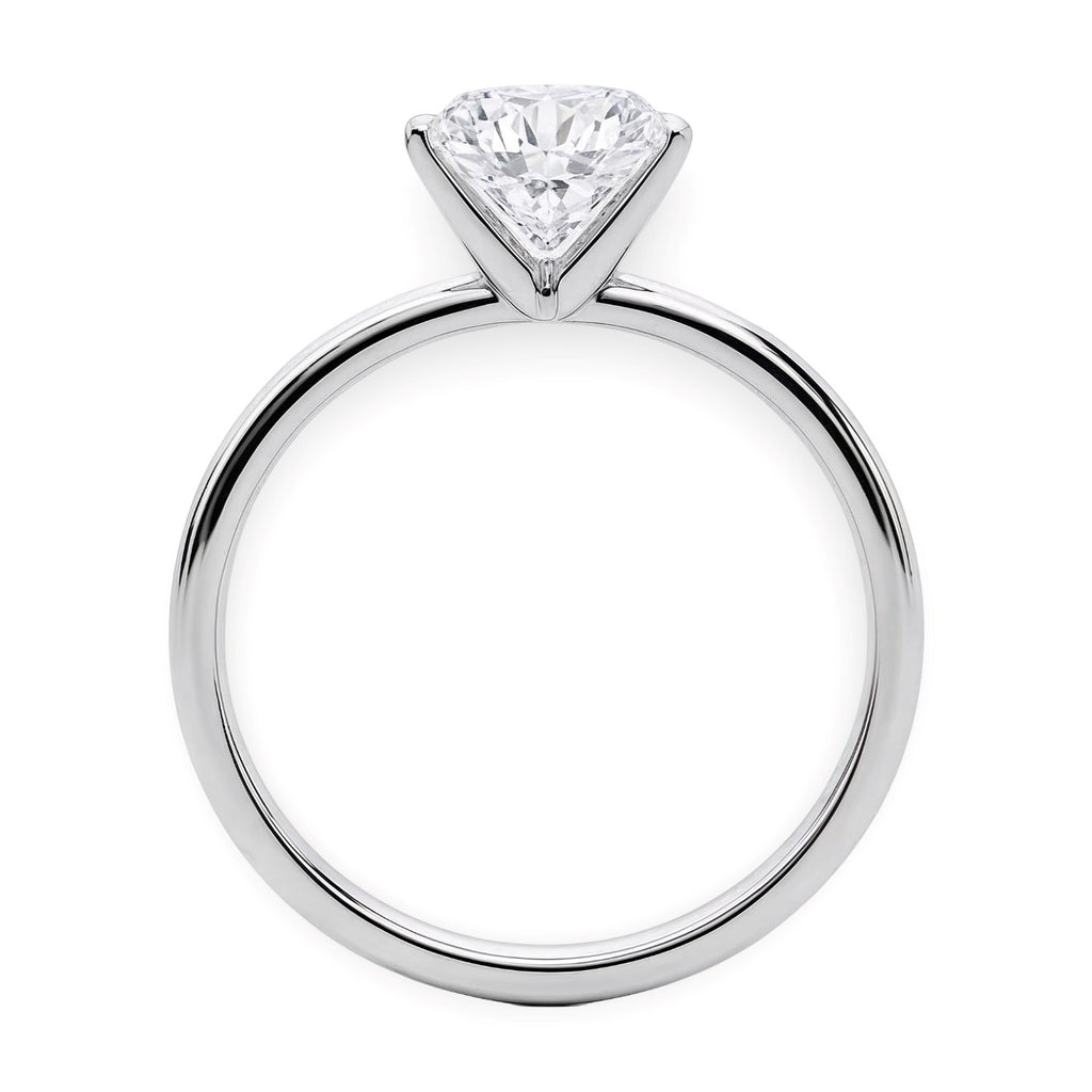 Ashbourne round cut solitaire, lab-grown diamonds, 14K white gold