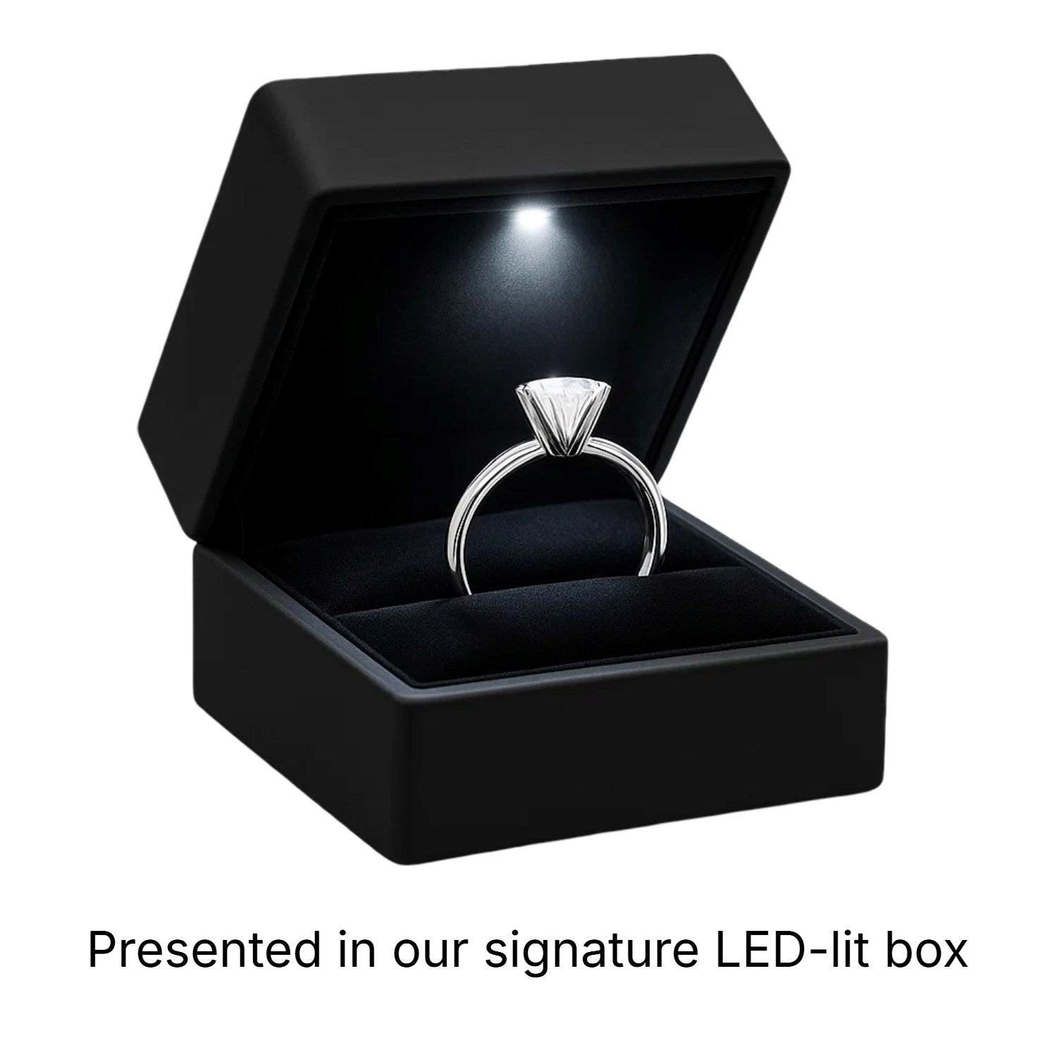 Ashbourne emerald cut solitaire, lab-grown diamonds, 14K white gold