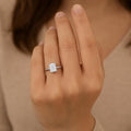 Ashbourne emerald cut solitaire, lab-grown diamonds, 14K white gold