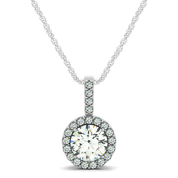 Ashbourne lab-grown diamond pendant, 14K white gold