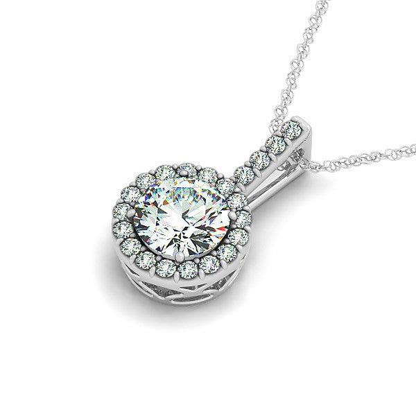Ashbourne lab-grown diamond pendant, 14K white gold