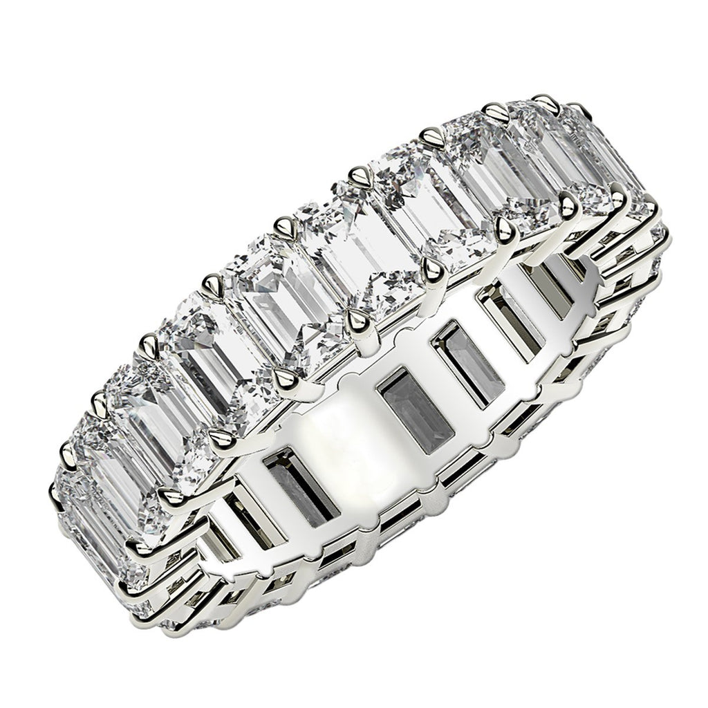 Ashbourne emerald cut eternity band, lab-grown diamonds, 14K white gold