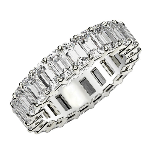 Ashbourne emerald cut eternity band, lab-grown diamonds, 14K white gold