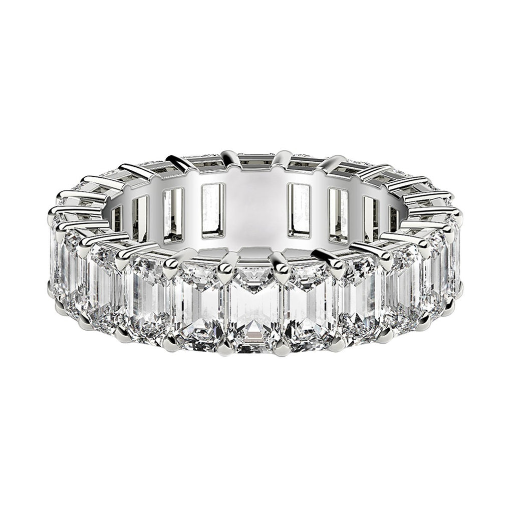 Ashbourne emerald cut eternity band, lab-grown diamonds, 14K white gold