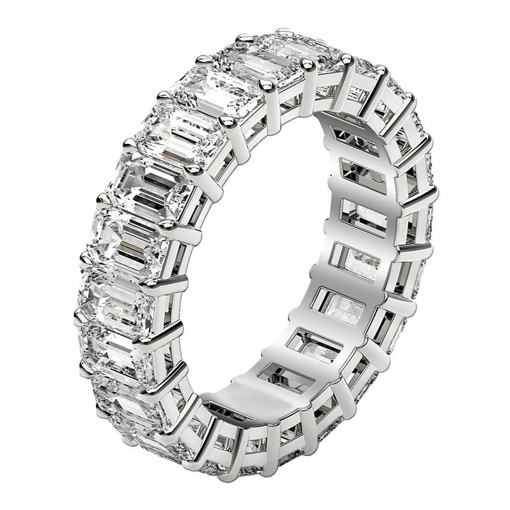 Ashbourne emerald cut eternity band, lab-grown diamonds, 14K white gold