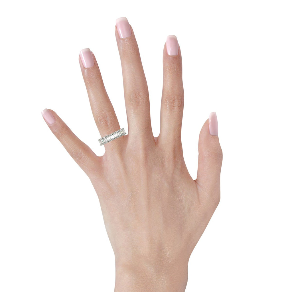 Ashbourne emerald cut eternity band, lab-grown diamonds, 14K white gold
