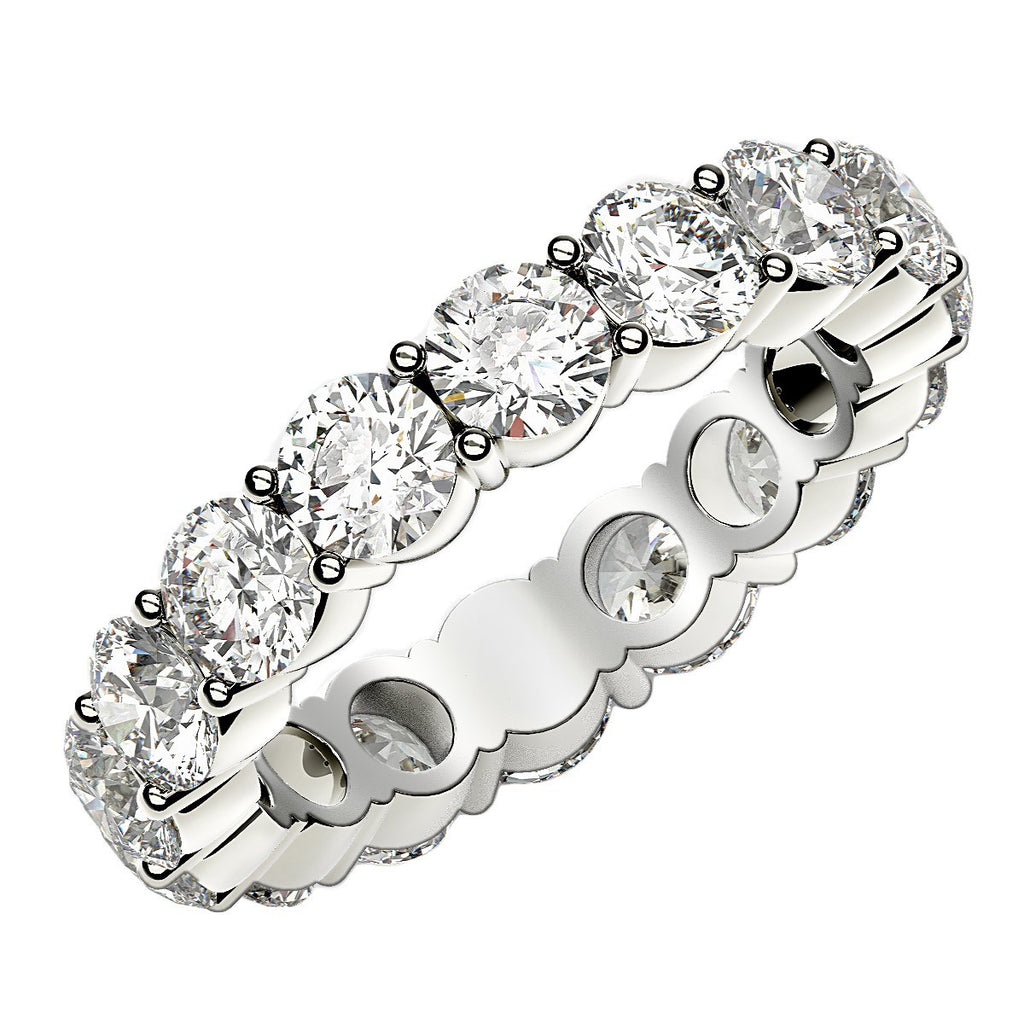 Ashbourne round cut eternity band, lab-grown diamonds, 14K white gold