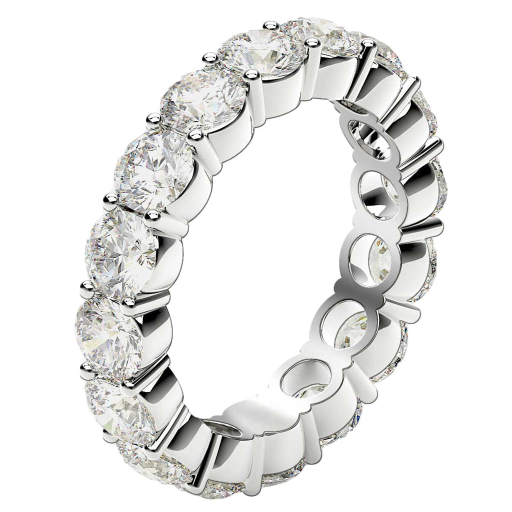 Ashbourne round cut eternity band, lab-grown diamonds, 14K white gold
