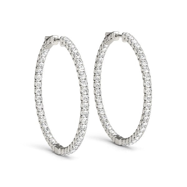 Ashbourne lab-grown diamond hoops, 2 ct, 14K white gold