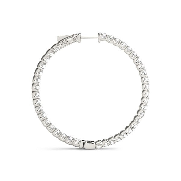 Ashbourne lab-grown diamond hoops, 2 ct, 14K white gold