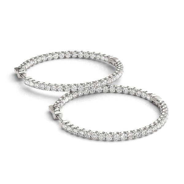 Ashbourne lab-grown diamond hoops, 2 ct, 14K white gold