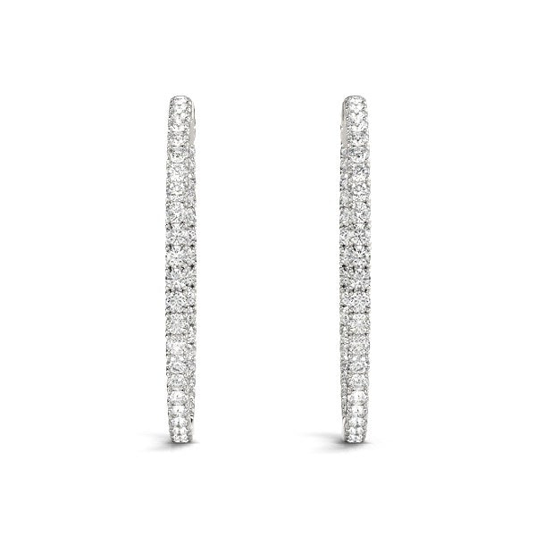 Ashbourne lab-grown diamond hoops, 2 ct, 14K white gold