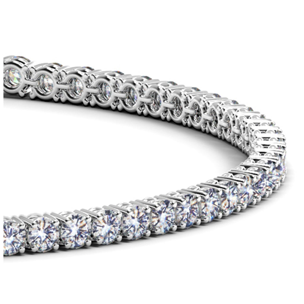 Ashbourne round cut tennis bracelet, 3 ct lab-grown diamonds, 14K white gold