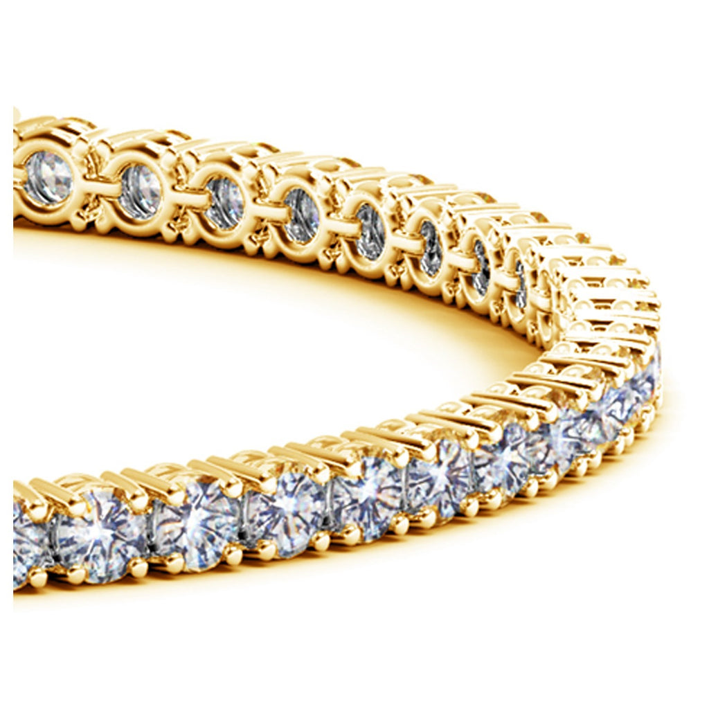 Ashbourne round cut tennis bracelet, 6 ct lab-grown diamonds, 14K yellow gold