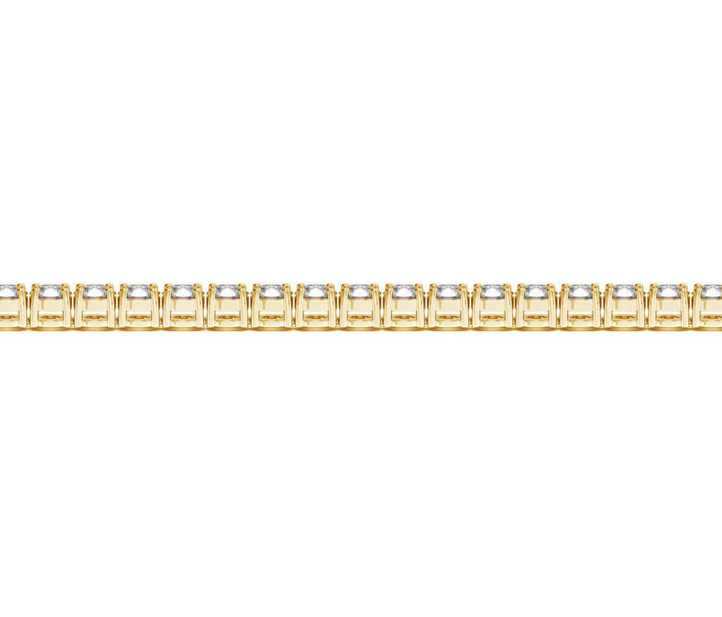 Ashbourne round cut tennis bracelet, 6 ct lab-grown diamonds, 14K yellow gold