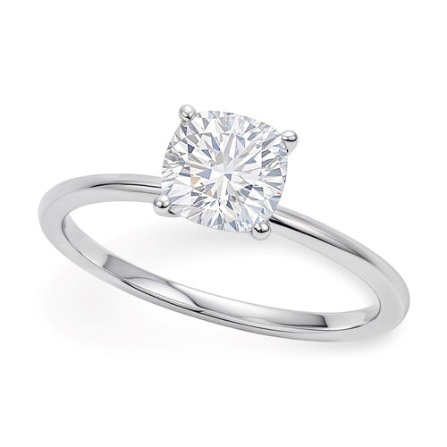 Ashbourne cushion cut solitaire, lab-grown diamonds, 14K white gold