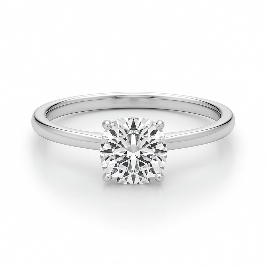 Ashbourne cushion cut solitaire, lab-grown diamonds, 14K white gold