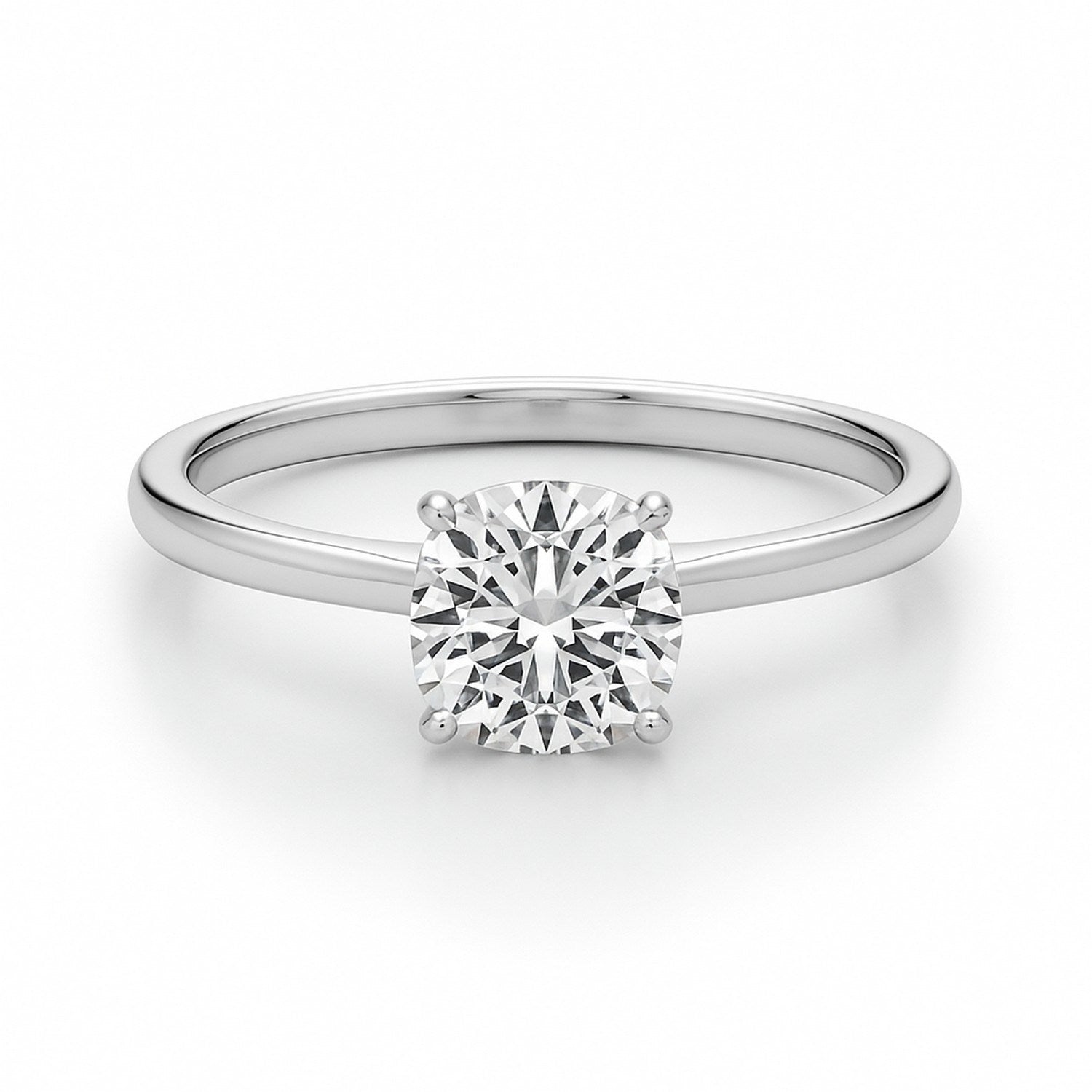 Ashbourne cushion cut solitaire, lab-grown diamonds, 14K white gold