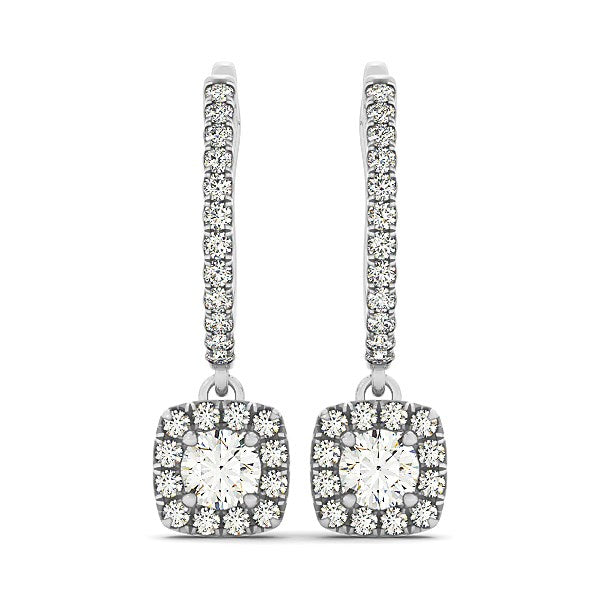 Ashbourne lab-grown diamond drop earrings, 1/2 ct, 14K white gold