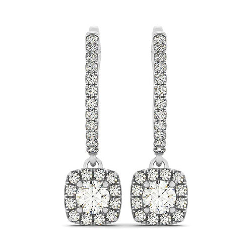 Ashbourne lab-grown diamond drop earrings, 1/2 ct, 14K white gold
