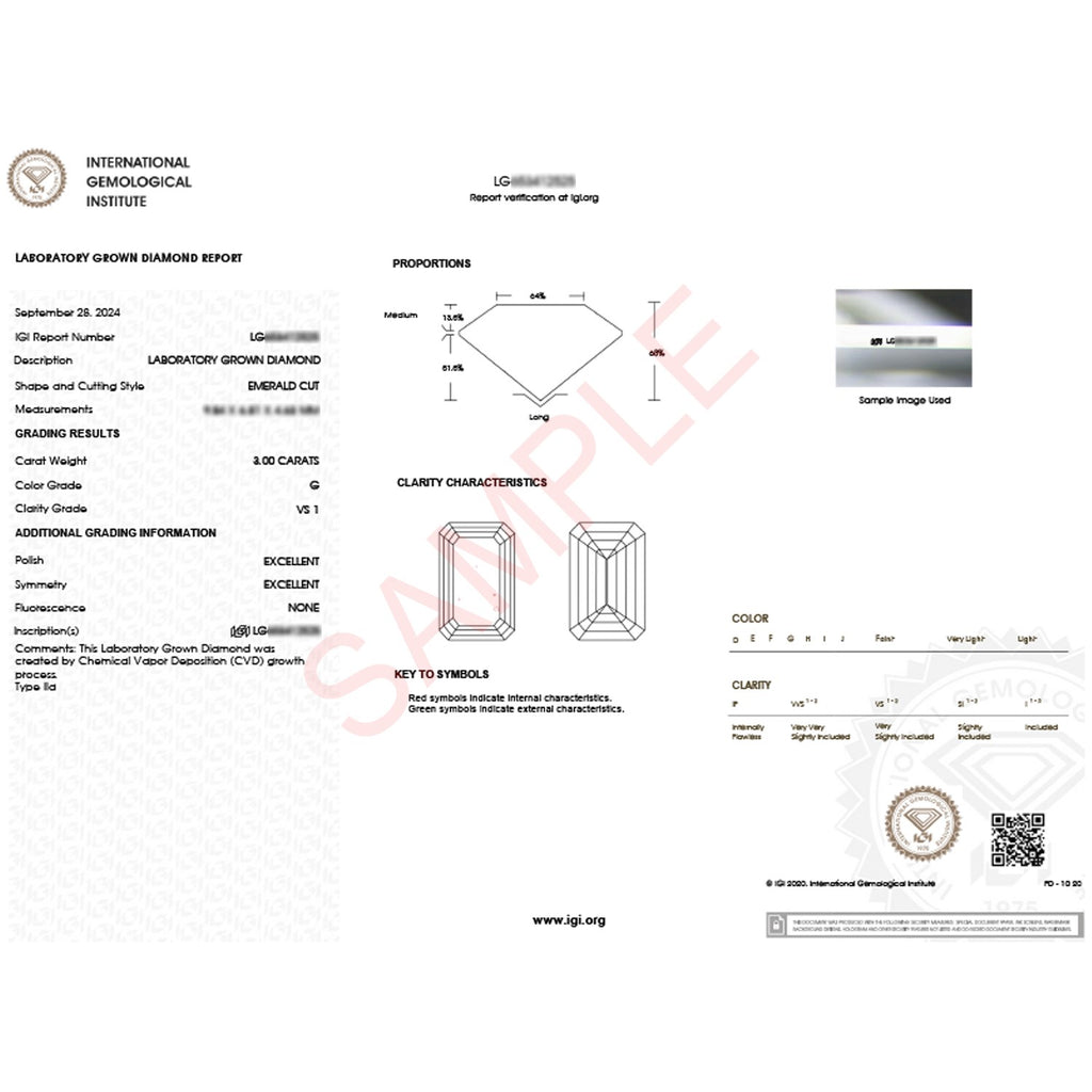 Ashbourne emerald cut solitaire, lab-grown diamonds, 14K white gold