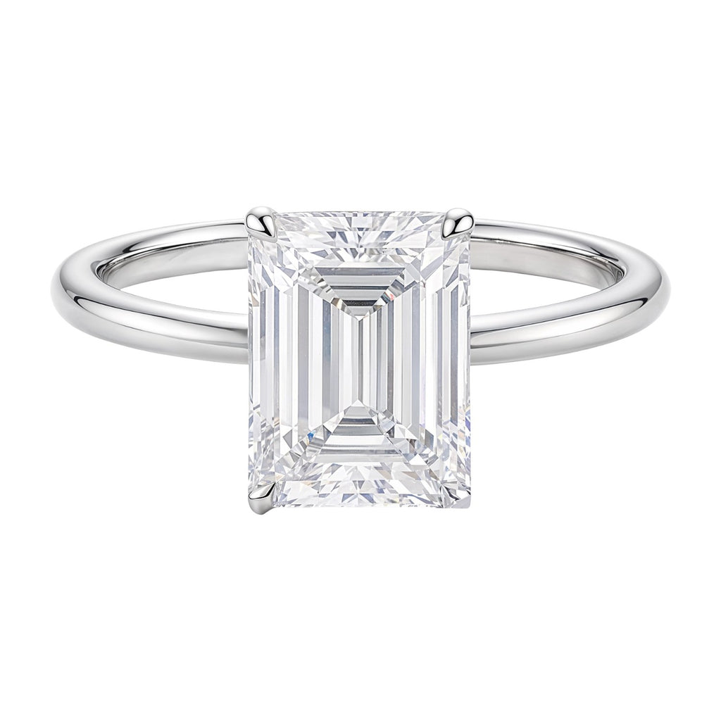 Ashbourne emerald cut solitaire, lab-grown diamonds, 14K white gold