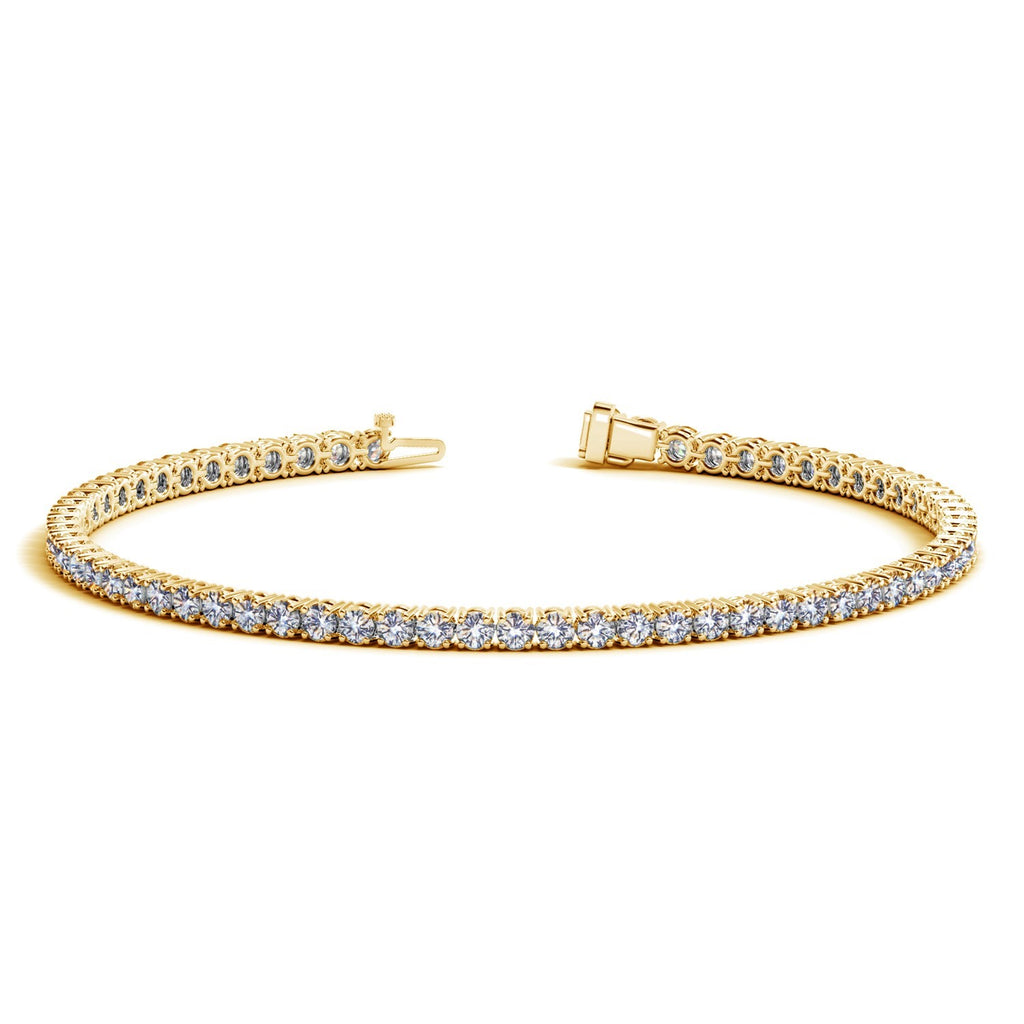 Ashbourne round cut tennis bracelet, 3 ct lab-grown diamonds, 14K yellow gold