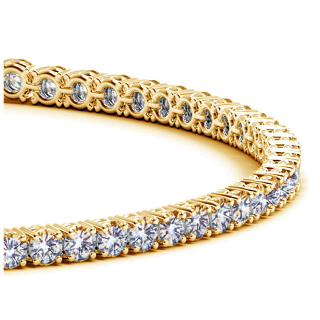 Ashbourne round cut tennis bracelet, 3 ct lab-grown diamonds, 14K yellow gold