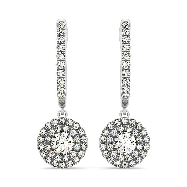 Ashbourne lab-grown diamond drop earrings, 1 ct, 14K white gold