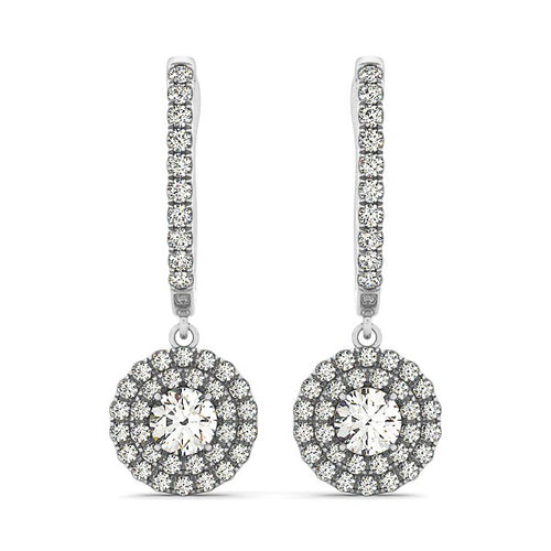 Ashbourne lab-grown diamond drop earrings, 1 ct, 14K white gold