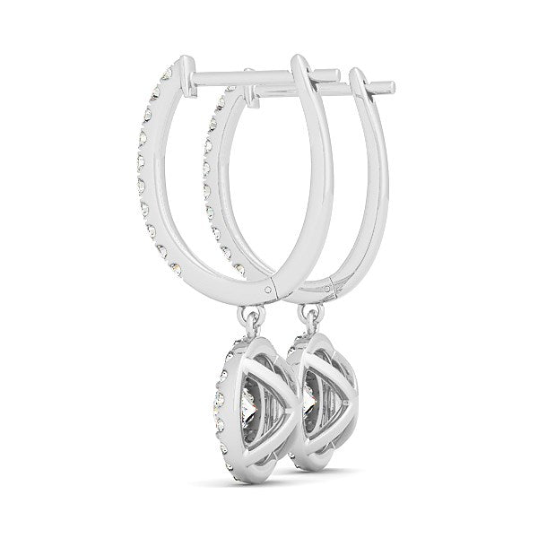 Ashbourne lab-grown diamond drop earrings, 1 ct, 14K white gold