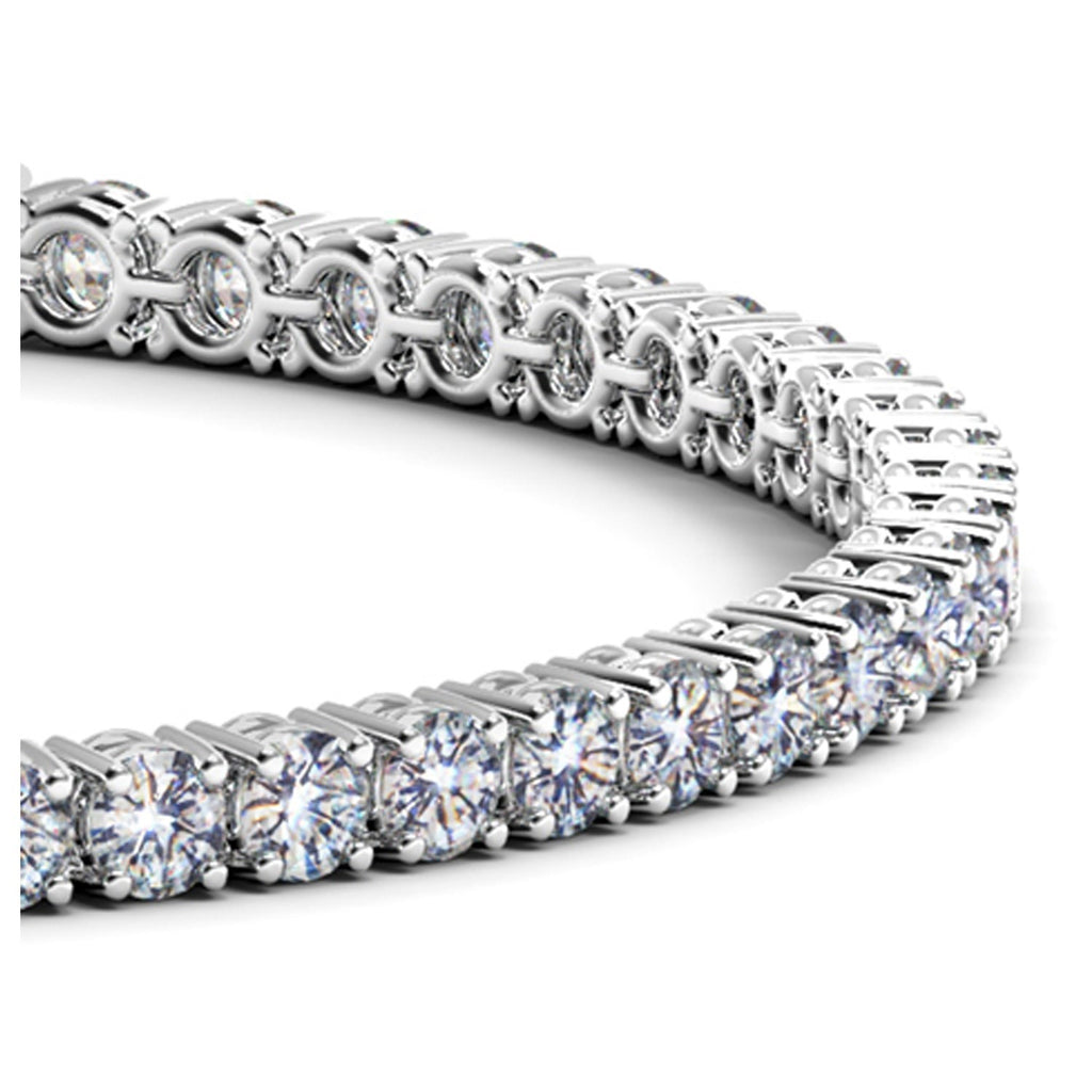 Ashbourne round cut tennis bracelet, 6 ct lab-grown diamonds, 14K white gold