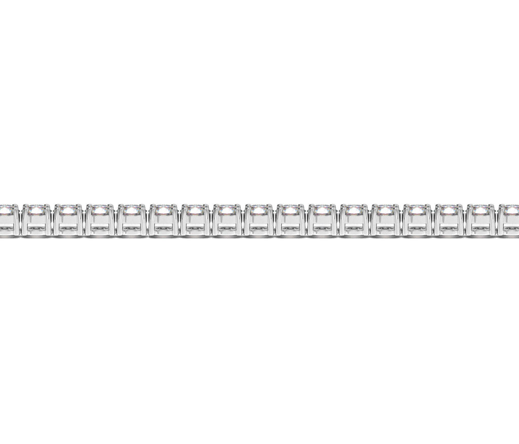 Ashbourne round cut tennis bracelet, 6 ct lab-grown diamonds, 14K white gold
