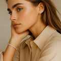 Ashbourne round cut tennis bracelet, 6 ct lab-grown diamonds, 14K white gold