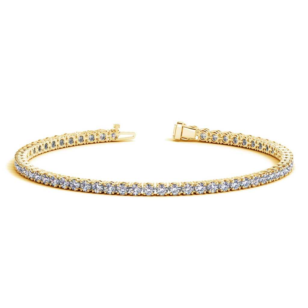 Ashbourne round cut tennis bracelet, 4 ct lab-grown diamonds, 14K yellow gold