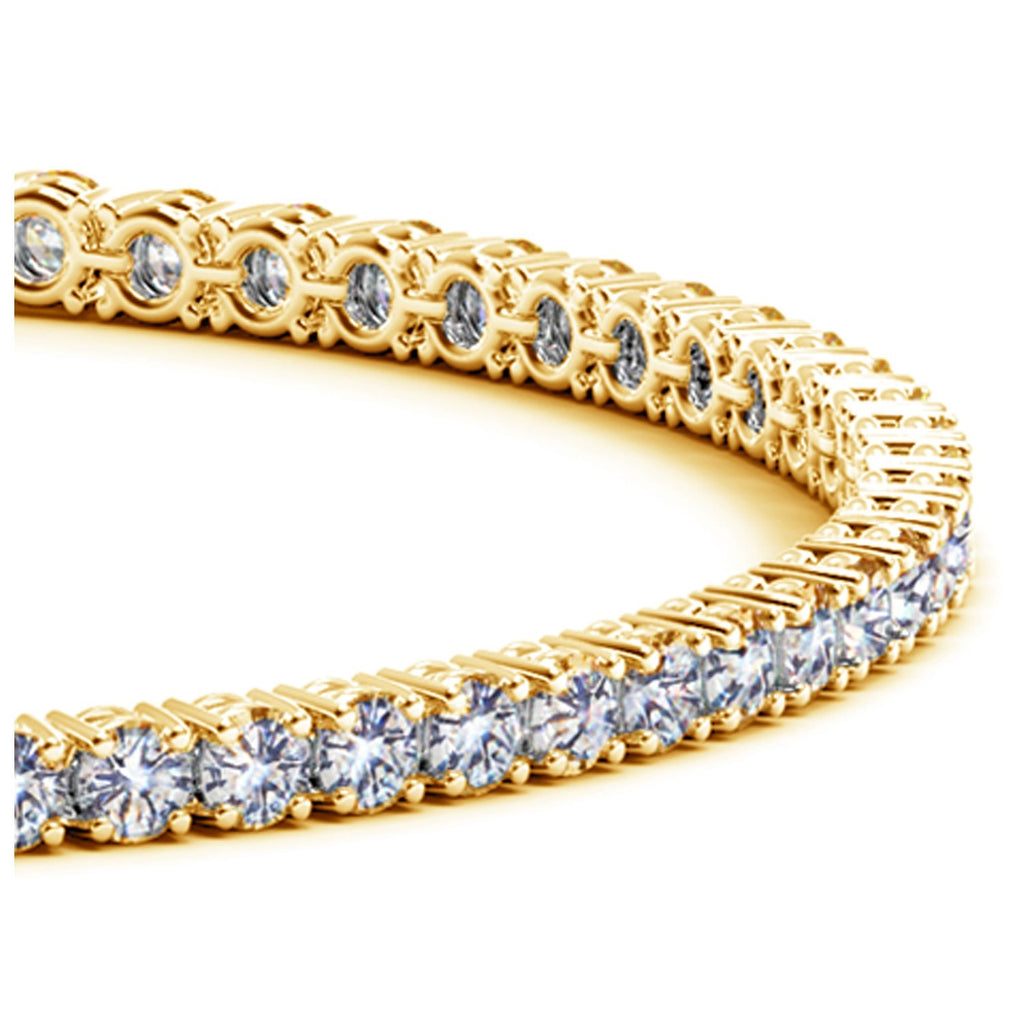 Ashbourne round cut tennis bracelet, 4 ct lab-grown diamonds, 14K yellow gold