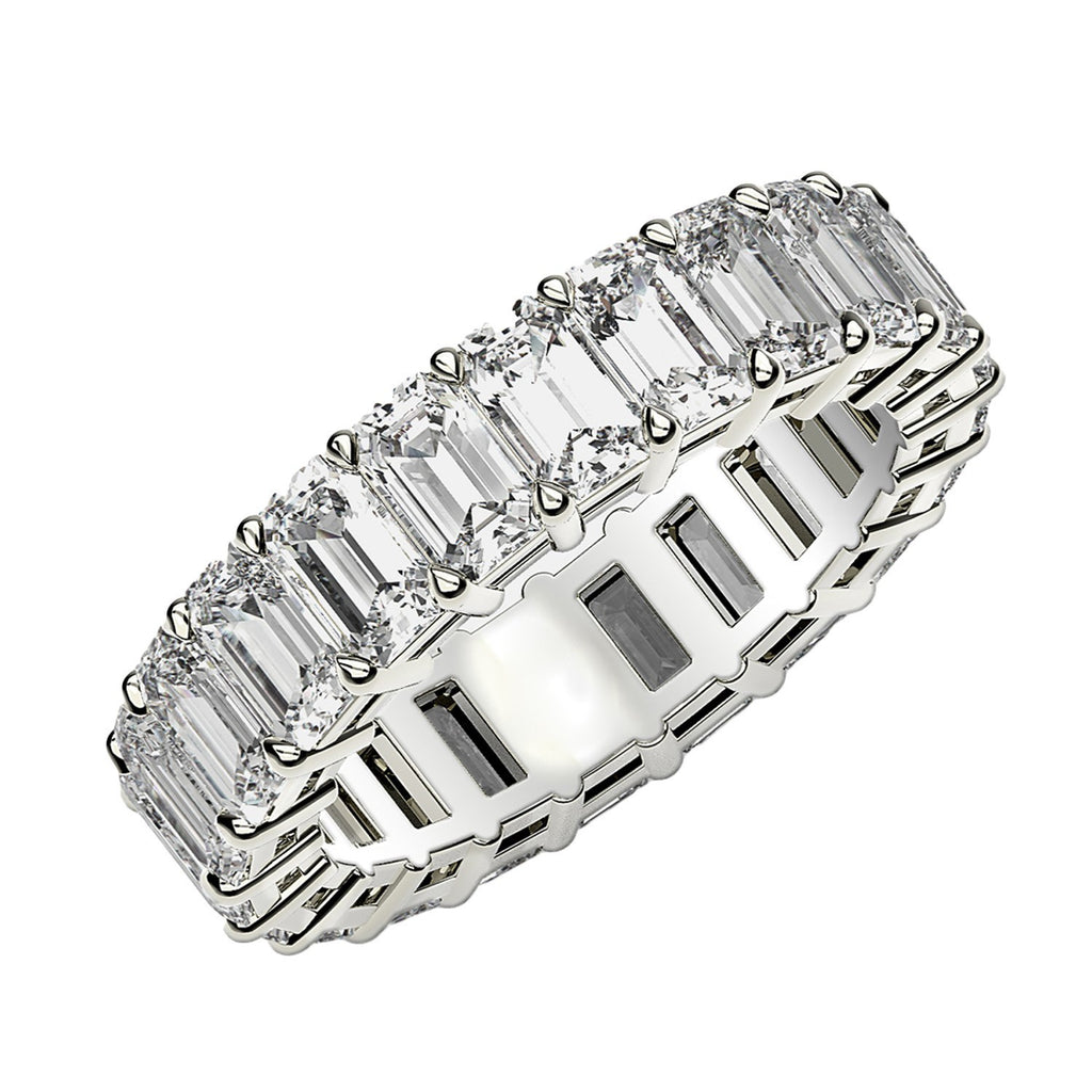 Ashbourne emerald cut eternity band, lab-grown diamonds, 14K white gold