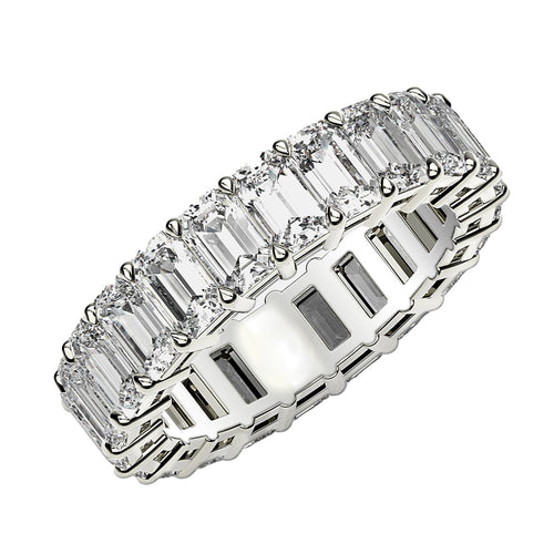 Ashbourne emerald cut eternity band, lab-grown diamonds, 14K white gold