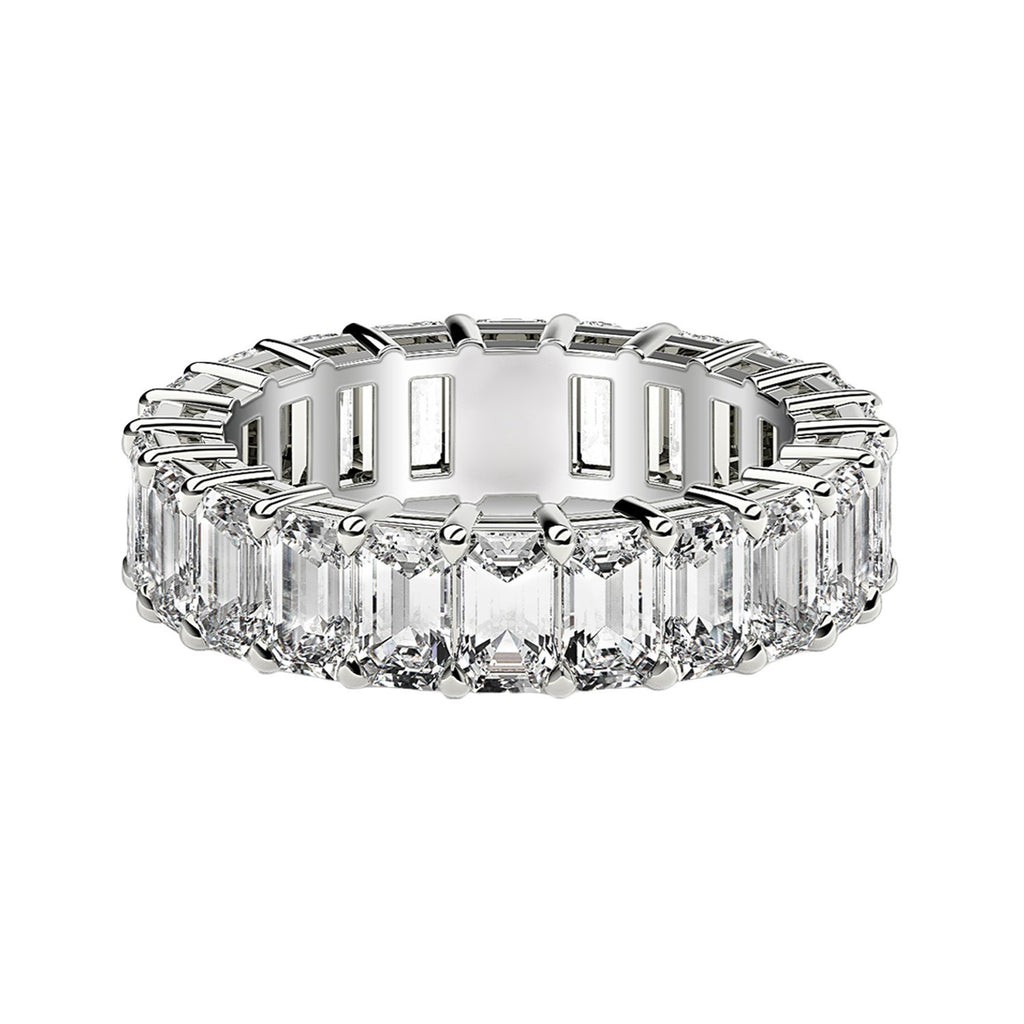Ashbourne emerald cut eternity band, lab-grown diamonds, 14K white gold