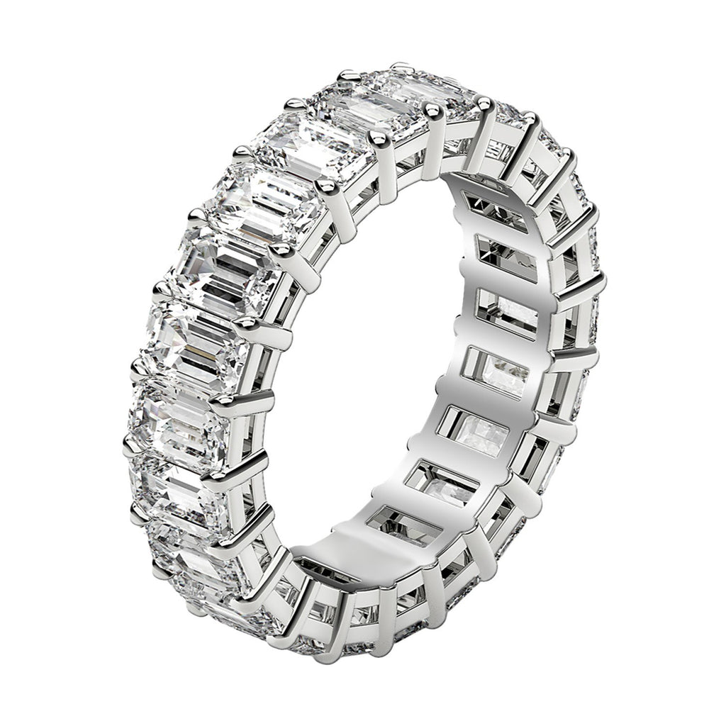 Ashbourne emerald cut eternity band, lab-grown diamonds, 14K white gold