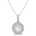 Ashbourne lab-grown diamond pendant, 14K white & rose gold