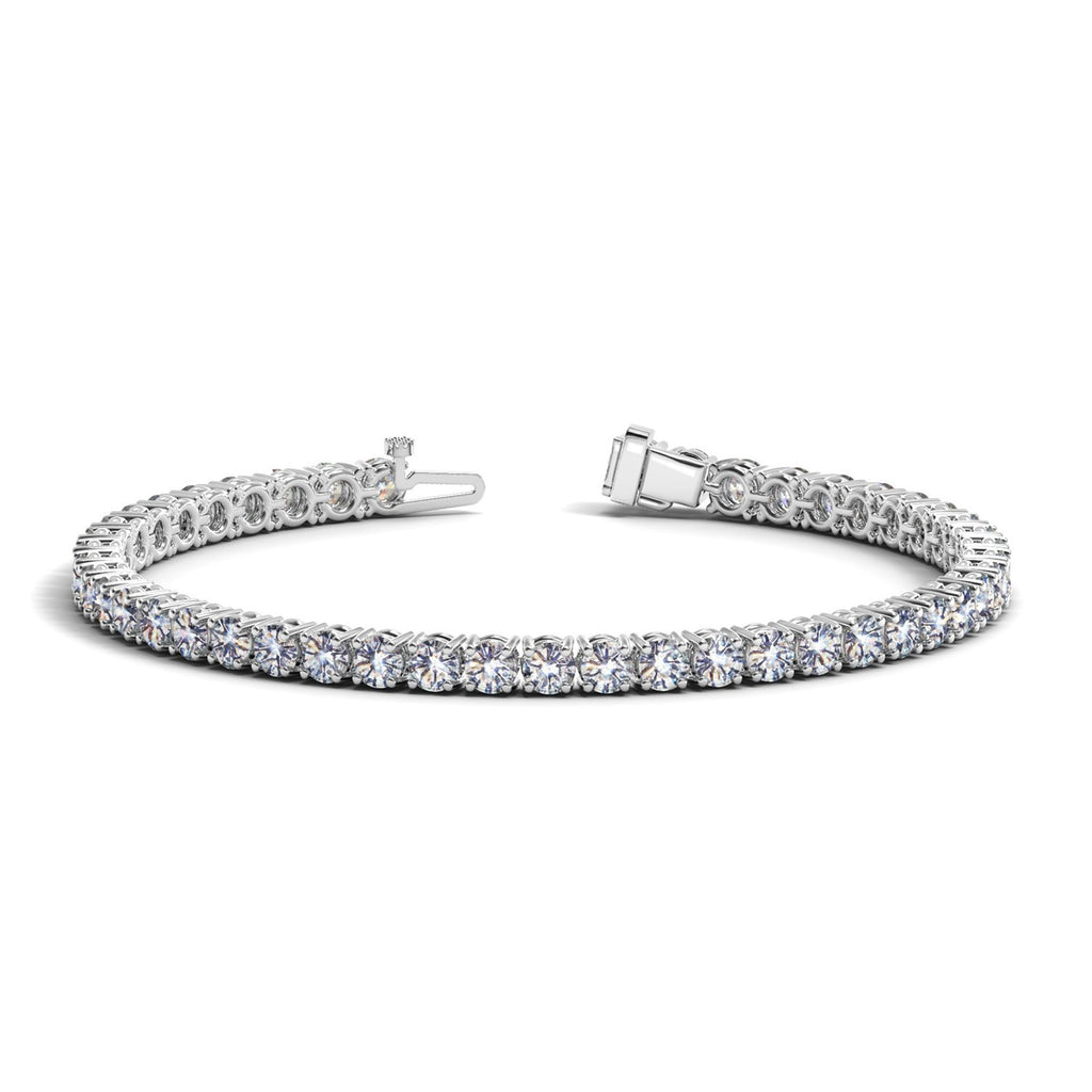 Ashbourne round cut tennis bracelet, 8 ct lab-grown diamonds, 14K white gold