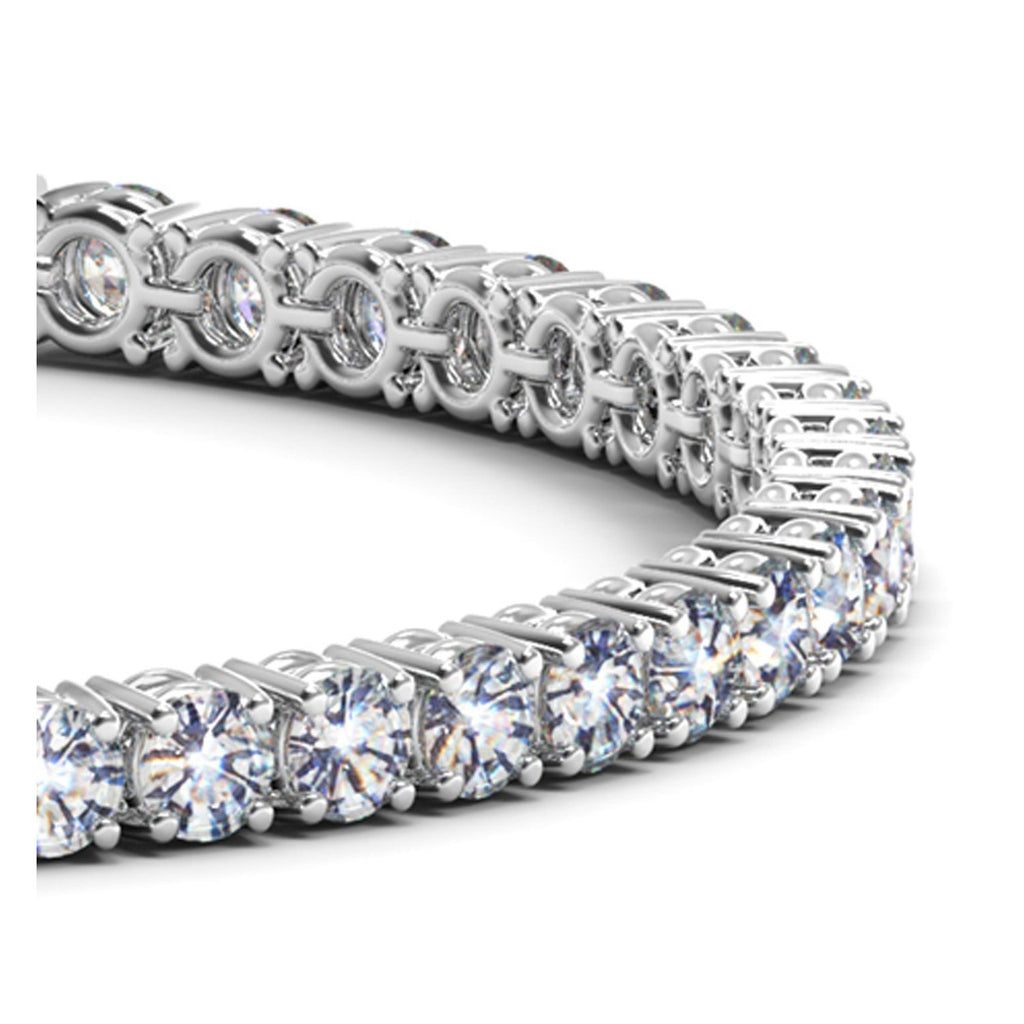 Ashbourne round cut tennis bracelet, 8 ct lab-grown diamonds, 14K white gold