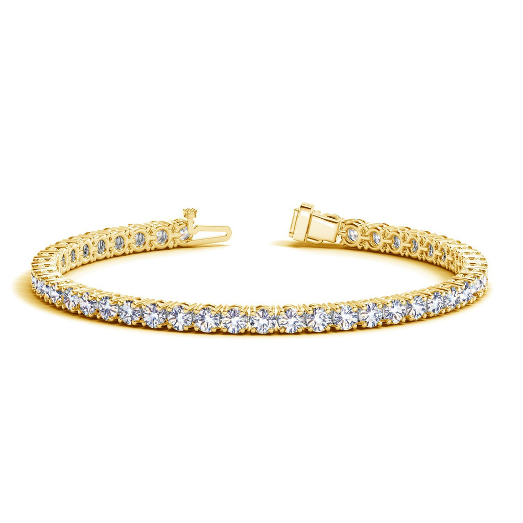 Ashbourne round cut tennis bracelet, 8 ct lab-grown diamonds, 14K yellow gold